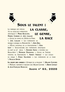 REVUE AGONE n.65 : sous le talent : la classe, la genre, la race