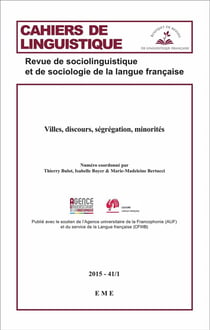 Villes, discours, ségrégation, minorités : 2015 - 41.1