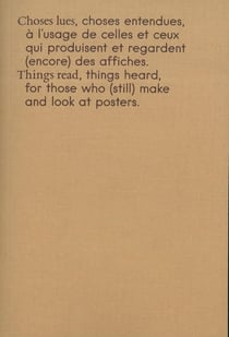 Choses lues, choses entendues, à l'usage de celles et ceux qui produisent et regardent (encore) des affiches