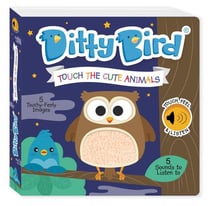 Ditty Bird : Livre musical sensoriel bébé : Matière à toucher, animaux lapin, chat, chien