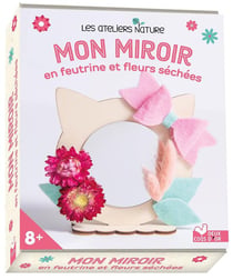 Mon miroir en feutrine et fleurs séchées - coffret avec accessoires