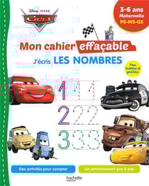 Cars - Mon cahier effaçable - J'écris les nombres