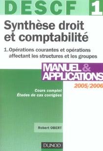 Descf 1 - synthese droit et comptabilite t.1 - manuel