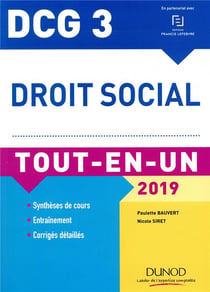 DCG 3 - droit social tout-en-un (édition 2018/2019)