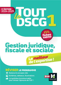 Tout le DSCG 1 - Gestion juridique fiscale et sociale - En fiches mémo (édition 2024/2025)