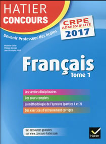 Crpe 2017 - français - épreuve écrite d'admissibilité t.1
