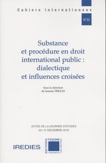 Cahiers internationaux Tome 33 : Substance et procédure en droit international public : dialectique et influences croisées : actes de la journée d'études du 12 décembre 2016