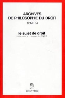 Le sujet de droit - Tome 34