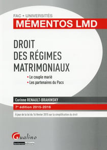 Droit des régimes matrimoniaux 2015-2016