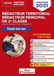Concours rédacteur territorial et rédacteur principal 2e classe - catégorie B (édition 2021)