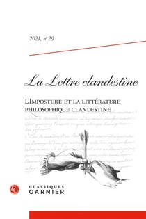 La lettre clandestine Tome 29 : l'imposture et la littérature philosophique clandestine