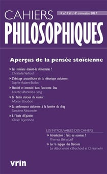 Cahiers philosophiques n.151 : apercus de la pensée stoïcienne