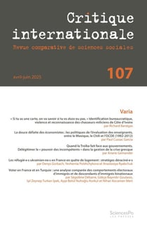 Revue critique internationale n.107