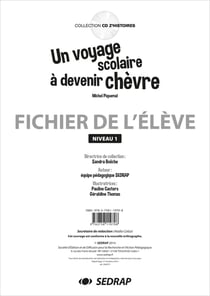 Un voyage scolaire à devenir chèvre - niveau 1 - fichier de l'élève