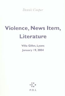 Violence, faits divers, litterature