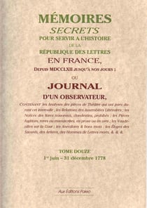 Mémoires secrets ou journal d'un observateur t.12 1778