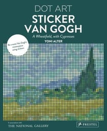 Dot art sticker van gogh a wheatfield with cypresses