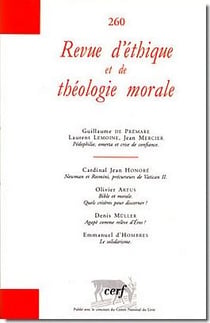Revue d'éthique et de théologie morale n.260 : revue d'éthique et de théologie morale Tome 260