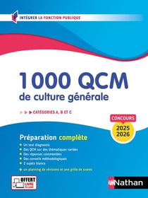 1000 QCM de culture générale - Catégories A, B et C (édition 2025/2026)