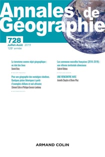 Annales de géographie - N°728 4 2019 Varia