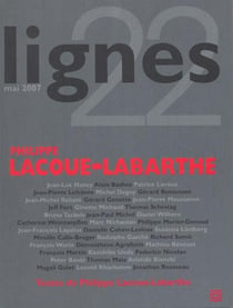 REVUE LIGNES : Revue Lignes N°22 : Philippe Lacoue-Labarthe