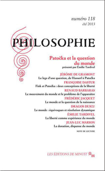 Revue Philosophie n.118 : Patocka et la question du monde