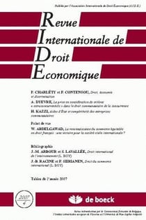 Revue internationale de droit économique n.2007/4