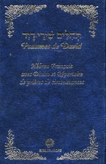Psaumes de david hebreu francais - bleu tehilim