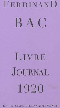 Livre journal 1920