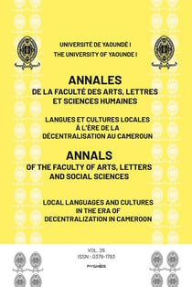 Annales Vol 26 : Langues et cultures locales à l'ère de la décentralisation au Cameroun