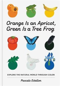 Orange is an apricot, green is a tree frog