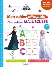 La Reine des neiges 2 - Mon cahier effaçable - PS, MS, GS - J'écris les lettres majuscules