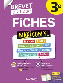 Brevet pratique : Maxi compil de fiches 3e : 220 fiches détachables pour réussir l'épreuve (édition 2026)