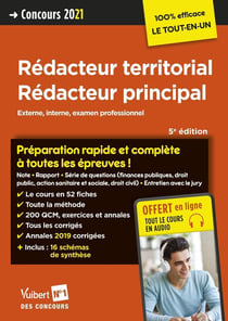 Concours rédacteur territorial et rédacteur principal - categorie B - préparation rapide et complète