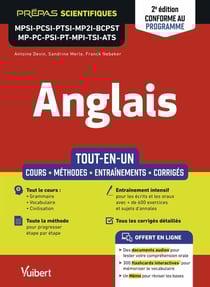 Anglais MPSI - PCSI - PTSI - MP2I - BCPST - MP - PC - PSI - PT - MPI - TSI - ATS - Tout-en-un : Cours - Méthodes détaillées - Vocabulaire - Exercices et sujets de concours corrigés