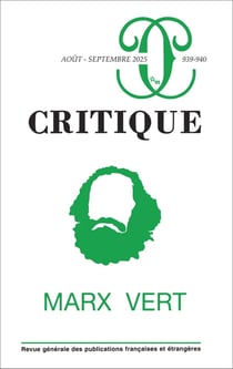 Revue Critique n.939-940 : Marx vert