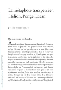 La métaphore transpercée : Hélion, Ponge, Lacan