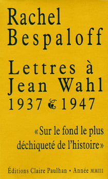 Lettres à jean wahl - 1937-1947