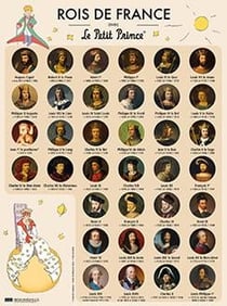 ROIS DE FRANCE AVEC LE PETIT PRINCE - POSTER