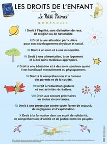 LES DROITS DE L'ENFANTS AVEC LE PETIT PRINCE - POSTER