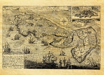 ILE DE RE EN 1684 CARTE MARINE A PLAT