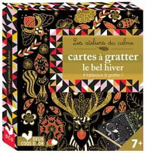 cartes à gratter le bel hiver - mini boite avec accessoires