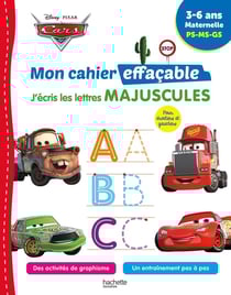 Cars - Mon cahier effaçable - J'écris les lettres majuscules