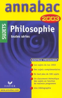 Annabac - philosophie - terminale - edition 2003