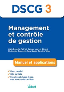 DSCG 3 - management et contrôle de gestion - manuel et applications