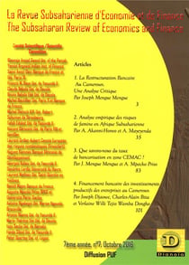 Revue subsaharienne d'économie et de finance/ the subsaharian review of economics and finance n.7 : octobre 2016