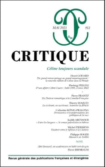 Revue Critique n.912 : Céline toujours scandale