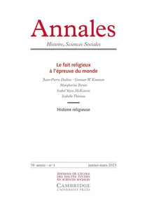 Revue Annales n.78 : Le fait religieux à l'épreuve du monde (édition 2023)