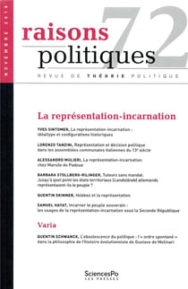 Revue raisons politiques n.72 : novembre 2018