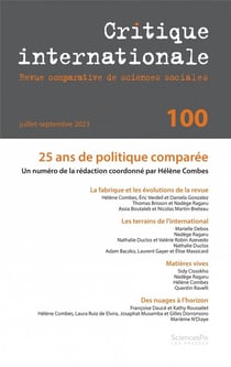 Revue critique internationale n.100 : 25 ans de politique comparée (édition 2023)